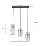 Triple pendant lamps - Light Prestige Savona Pendant Lamp E27 3x40W transparent/silver LP-707/3L - product 11