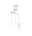 Triple pendant lamps - Light Prestige Savona Pendant Lamp E27 3x40W transparent/silver LP-707/3L - product 12