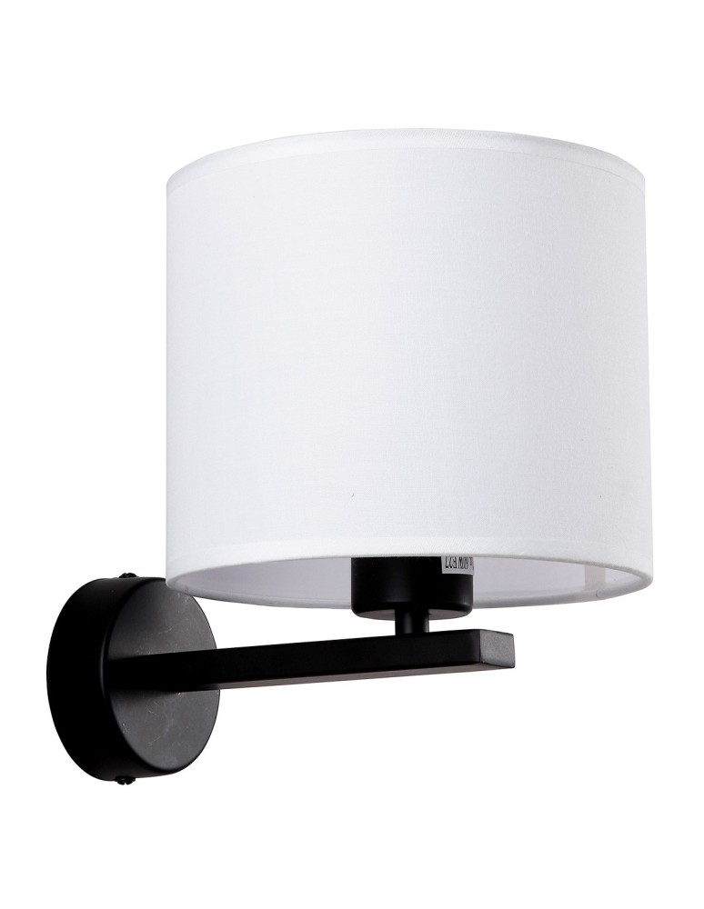 Wall lamps with lampshade - Light Prestige Cecina wall lamp white E27 black / white LP-114/1W WH - product kolory-swiatla.pl 1