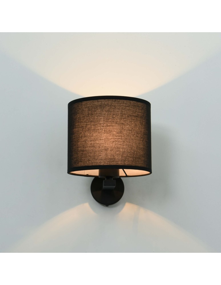 Wall lamps with lampshade - Light Prestige Cecina wall lamp black E27 black LP-114/1W BK - product kolory-swiatla.pl 5