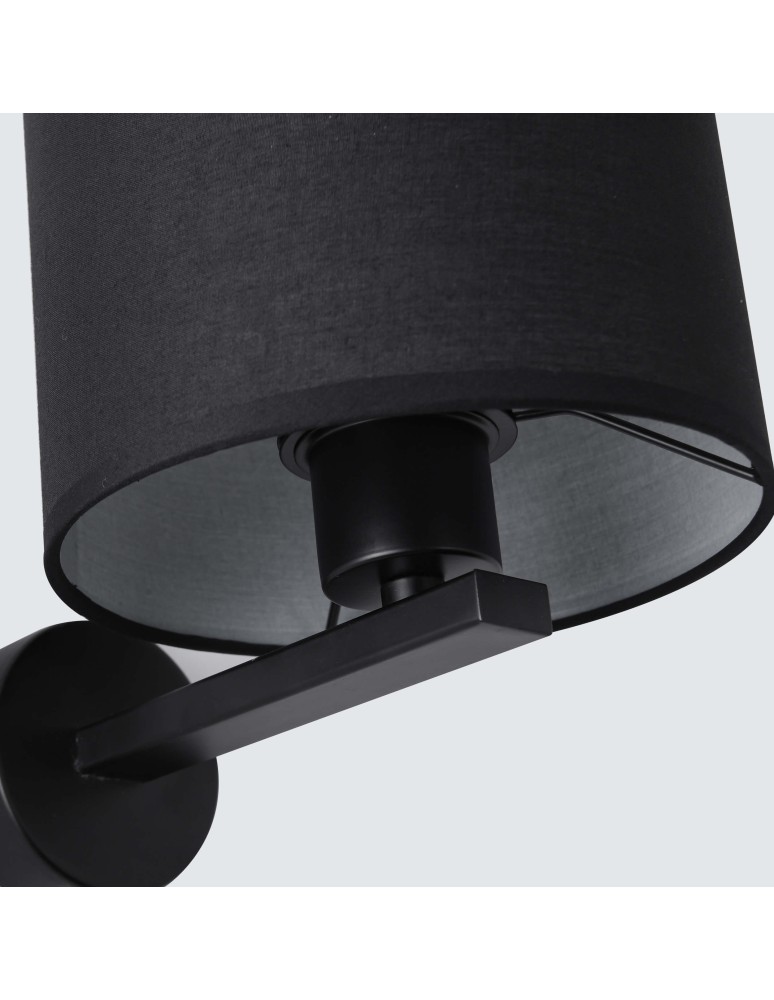 Wall lamps with lampshade - Light Prestige Cecina wall lamp black E27 black LP-114/1W BK - product kolory-swiatla.pl 7