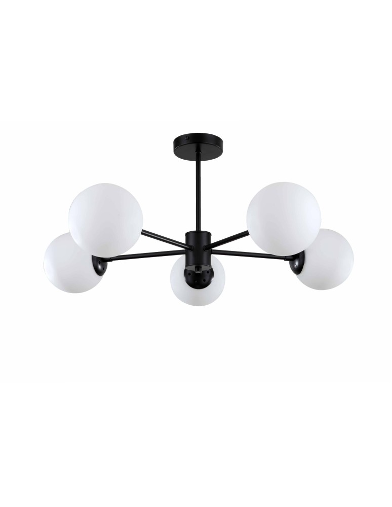 Ceiling lamps - Light Prestige Roma Pendant Lamp E14 5x40W black/white LP-1345/5P BK - product kolory-swiatla.pl 1