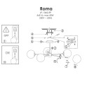 Ceiling lamps - Light Prestige Roma Pendant Lamp E14 5x40W black/white LP-1345/5P BK - product 4
