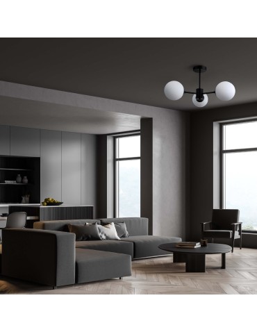 Light Prestige Roma Lampa wisząca E14 3x40W czarny/biały LP-1345/3P BK - produkt 2