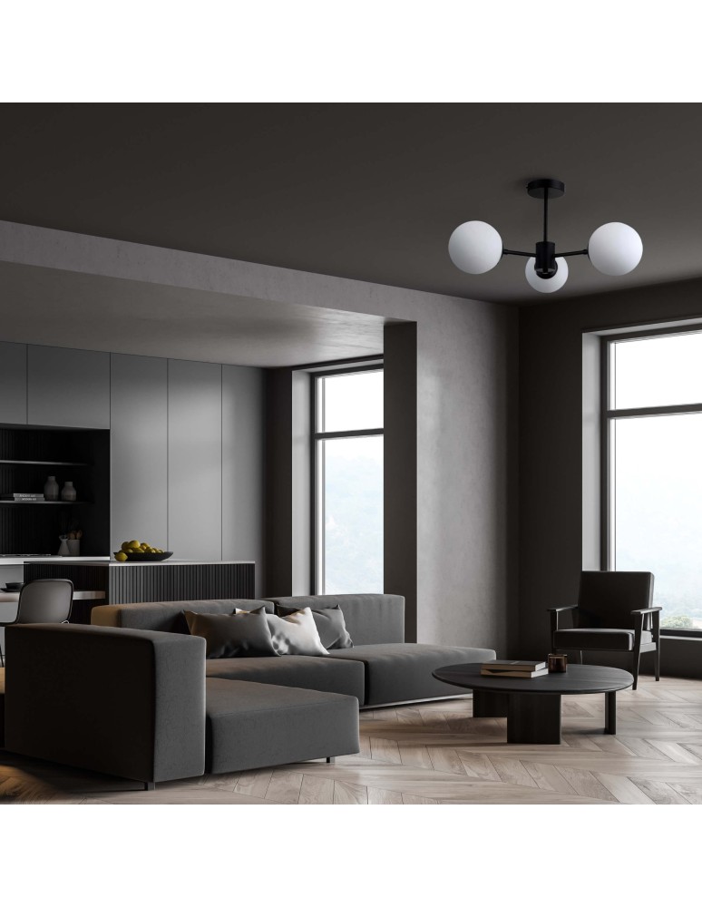 Ceiling lamps - Light Prestige Roma Pendant Lamp E14 3x40W black/white LP-1345/3P BK - product kolory-swiatla.pl 2