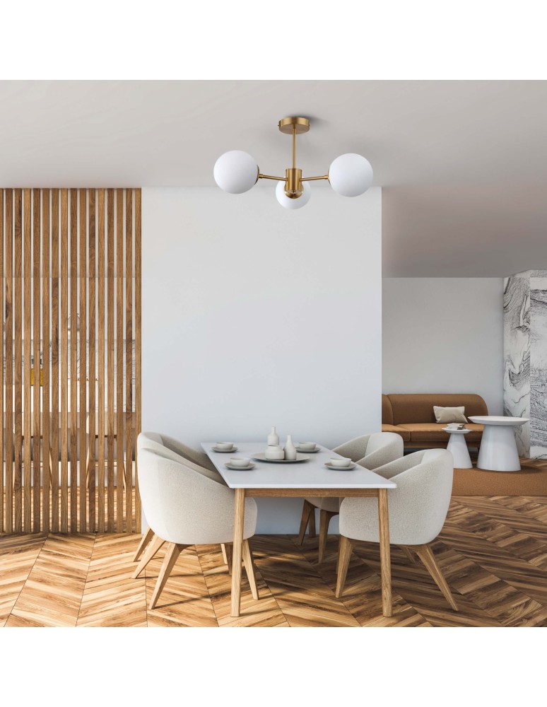 Ceiling lamps - Light Prestige Roma Pendant Lamp E14 3x40W gold/white LP-1345/3P GD - product kolory-swiatla.pl 2