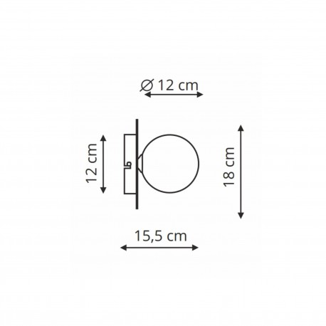 Light Prestige Roma Kinkiet G9 1x5W czarny/biały LP-1345/1W BK