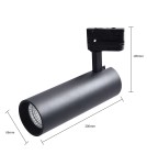 Lamps for 3-phase busbars - Light Prestige Magnum spotlight for busbar 3F LED 1x20W black LP-8120/3F BK - product 14