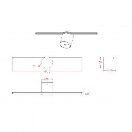 Light Prestige Modern Kinkiet LED 6W 800lm 3000K biały LP-777/1W M WH