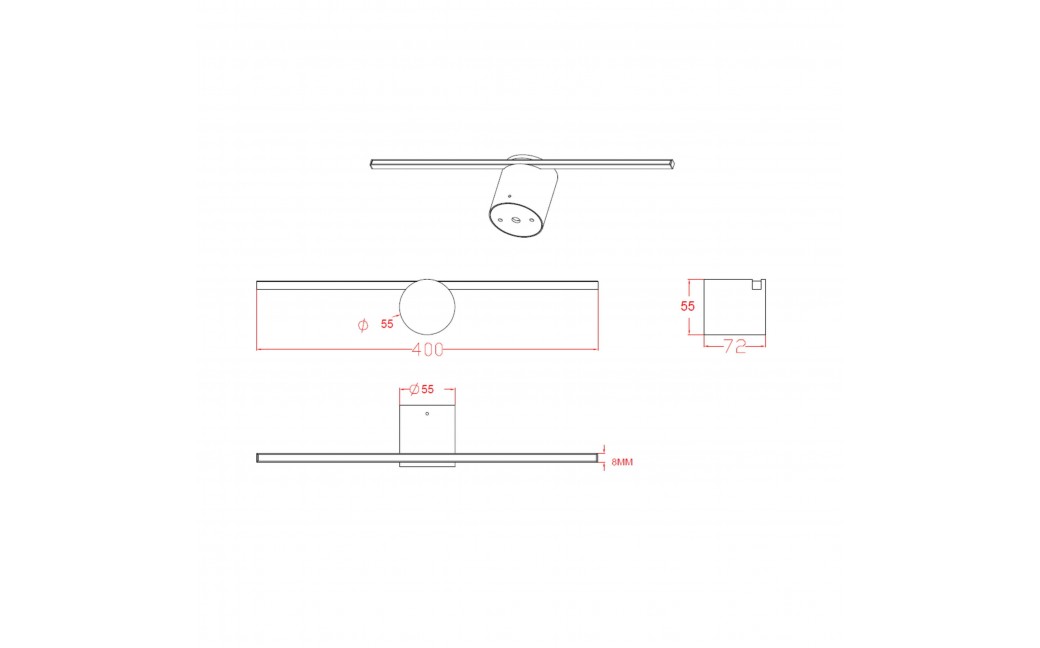 Light Prestige Modern Kinkiet LED 6W 800lm 3000K biały LP-777/1W M WH