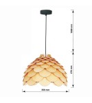 Boho pendant lamps - Light Prestige BURGO small E27 wood pendant LP-101335/1P S - product 12