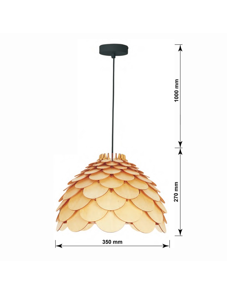 Boho pendant lamps - Light Prestige BURGO small E27 wood pendant LP-101335/1P S - product kolory-swiatla.pl 12