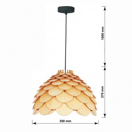 Light Prestige BURGO wisząca mała E27 drewna LP-101335/1P S