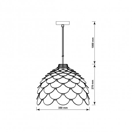 Light Prestige BURGO wisząca mała E27 drewna LP-101335/1P S