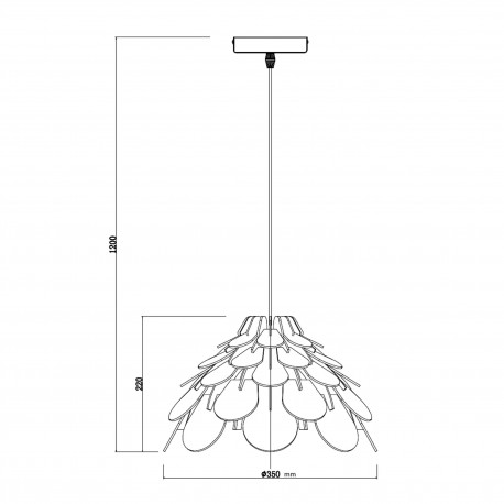 Light Prestige BURGO wisząca mała E27 drewna LP-101335/1P S