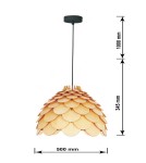 Boho pendant lamps - Light Prestige BURGO pendant large E27 wood LP-101335/1P L - product 10