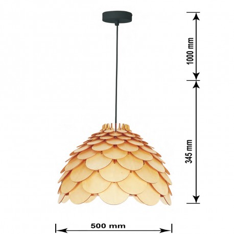 Light Prestige BURGO wisząca duża E27 drewna LP-101335/1P L