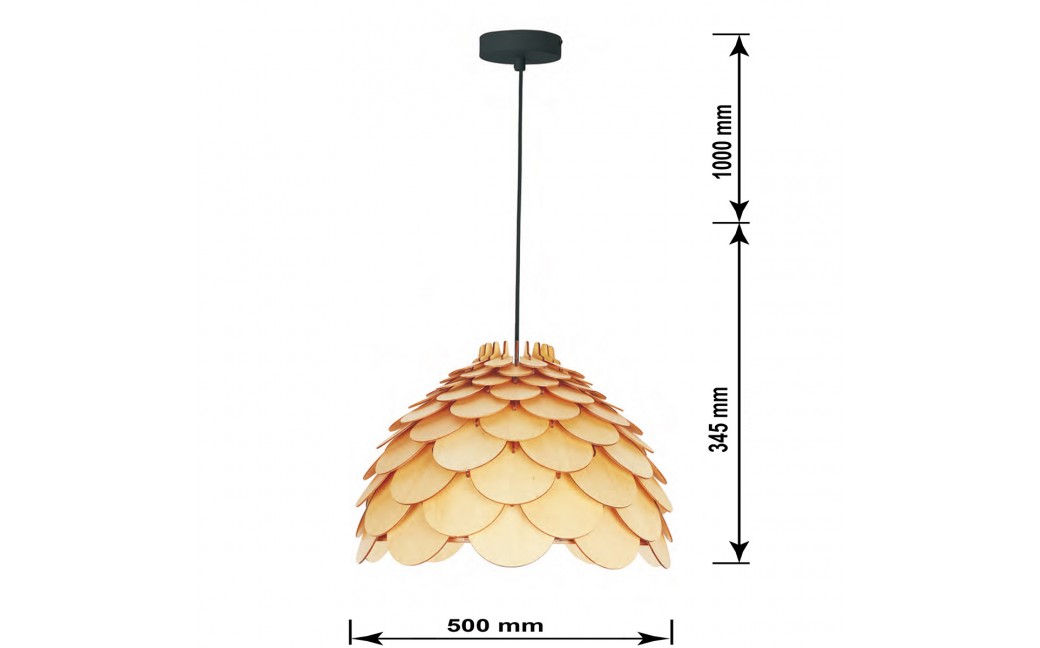 Light Prestige BURGO wisząca duża E27 drewna LP-101335/1P L