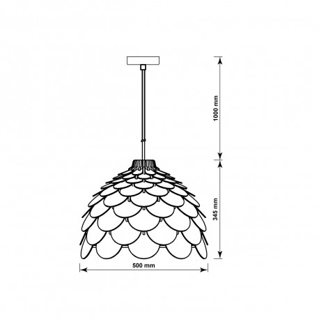 Light Prestige BURGO wisząca duża E27 drewna LP-101335/1P L