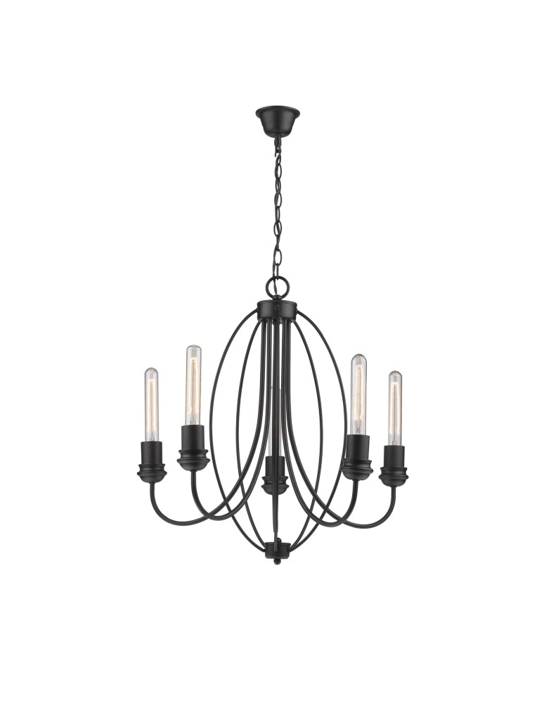 Chandelier chandeliers - Light Prestige Canaria 5 pendant E27 black LP-6704/5P - product kolory-swiatla.pl 1