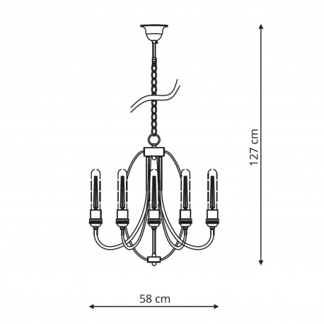 Light Prestige Canaria 5 wisząca E27 czarny LP-6704/5P