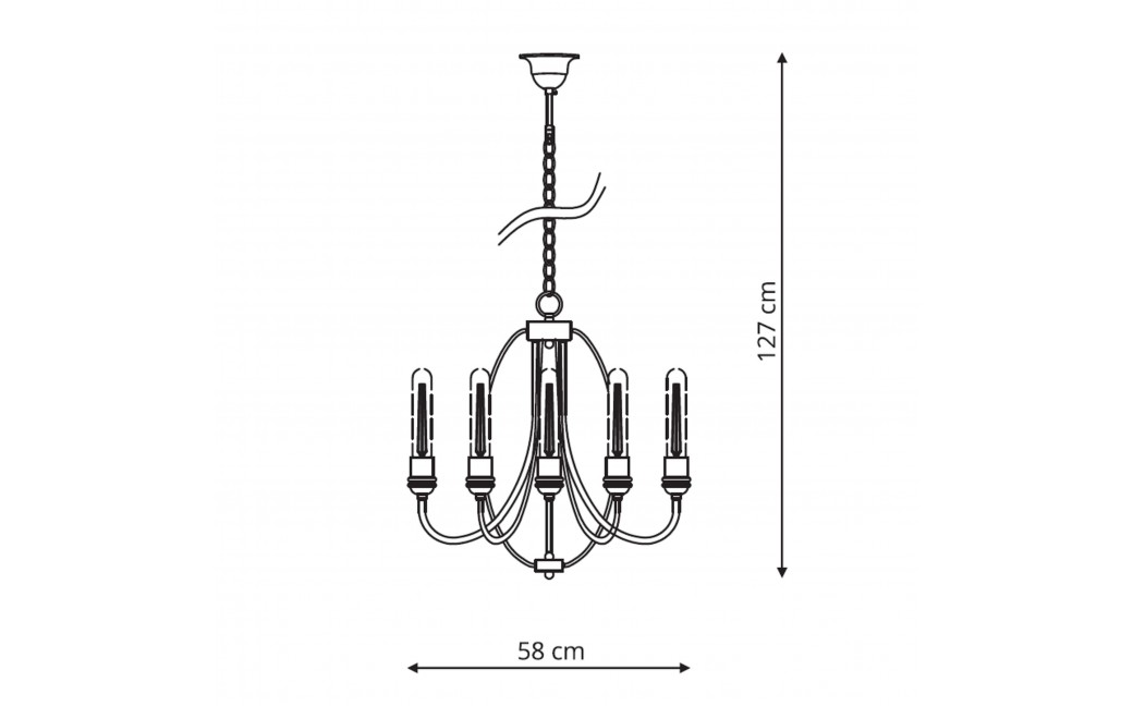 Light Prestige Canaria 5 wisząca E27 czarny LP-6704/5P