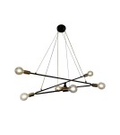 Pendant lamps - Light Prestige Estrella 6 pendant black E27 black + gold LP-075/6P BK - product 1