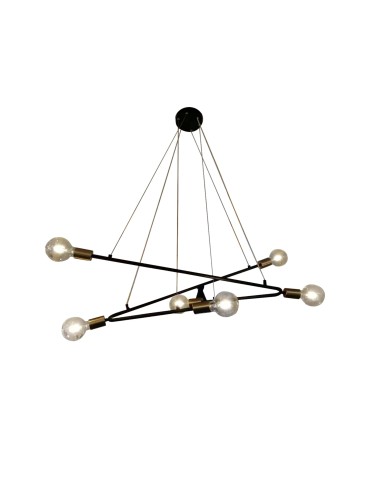 Light Prestige Estrella 6 pendant black E27 black + gold LP-075/6P BK