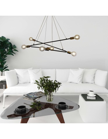 Light Prestige Estrella 6 wisząca czarna E27 czarny + złoty LP-075/6P BK - produkt 2