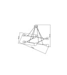 Pendant lamps - Light Prestige Estrella 6 pendant black E27 black + gold LP-075/6P BK - product 3