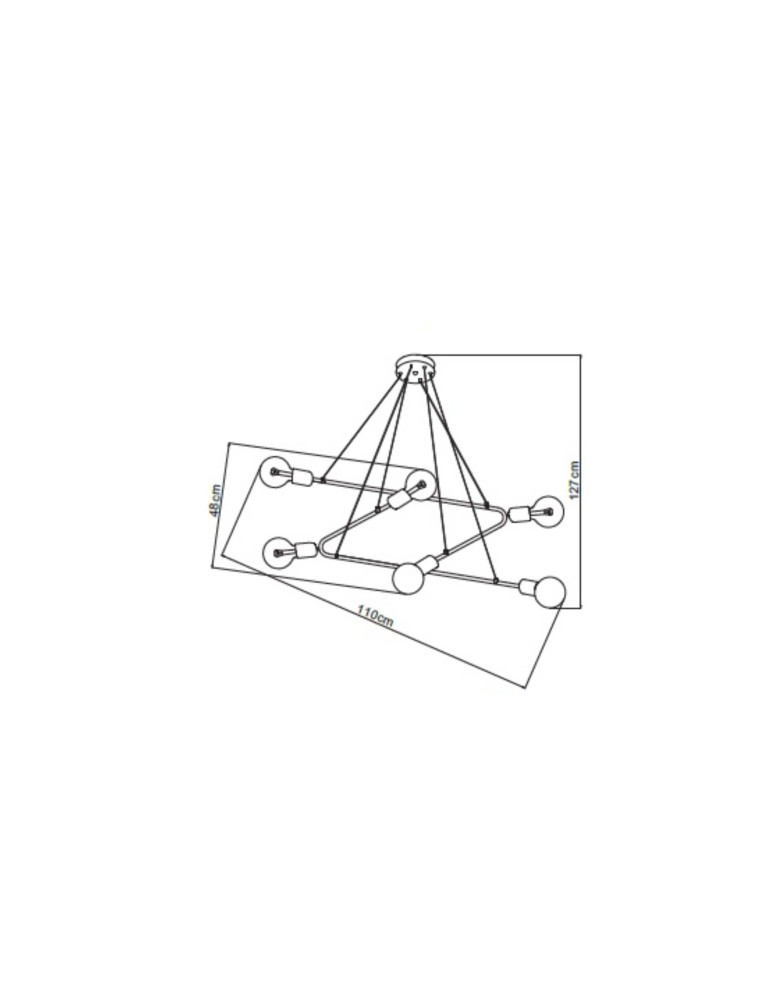 Pendant lamps - Light Prestige Estrella 6 pendant black E27 black + gold LP-075/6P BK - product kolory-swiatla.pl 3