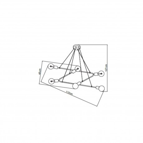 Light Prestige Estrella 6 wisząca czarna E27 czarny + złoty LP-075/6P BK