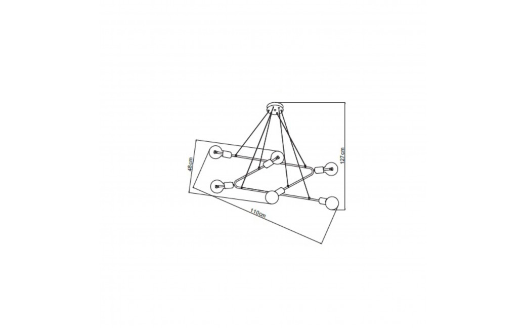 Light Prestige Estrella 6 wisząca czarna E27 czarny + złoty LP-075/6P BK