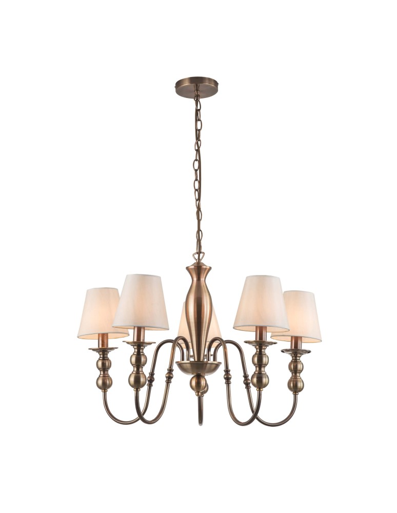 Retro chandeliers - Light Prestige Grado 5 pendant E14 white / patina LP-888/5P - product kolory-swiatla.pl 1