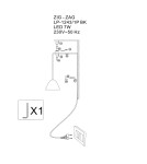 LED pendant lamps - Light Prestige Zig-Zag LED black LP-1243/1P BK - product 4