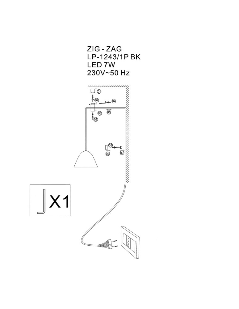 LED pendant lamps - Light Prestige Zig-Zag LED black LP-1243/1P BK - product kolory-swiatla.pl 4