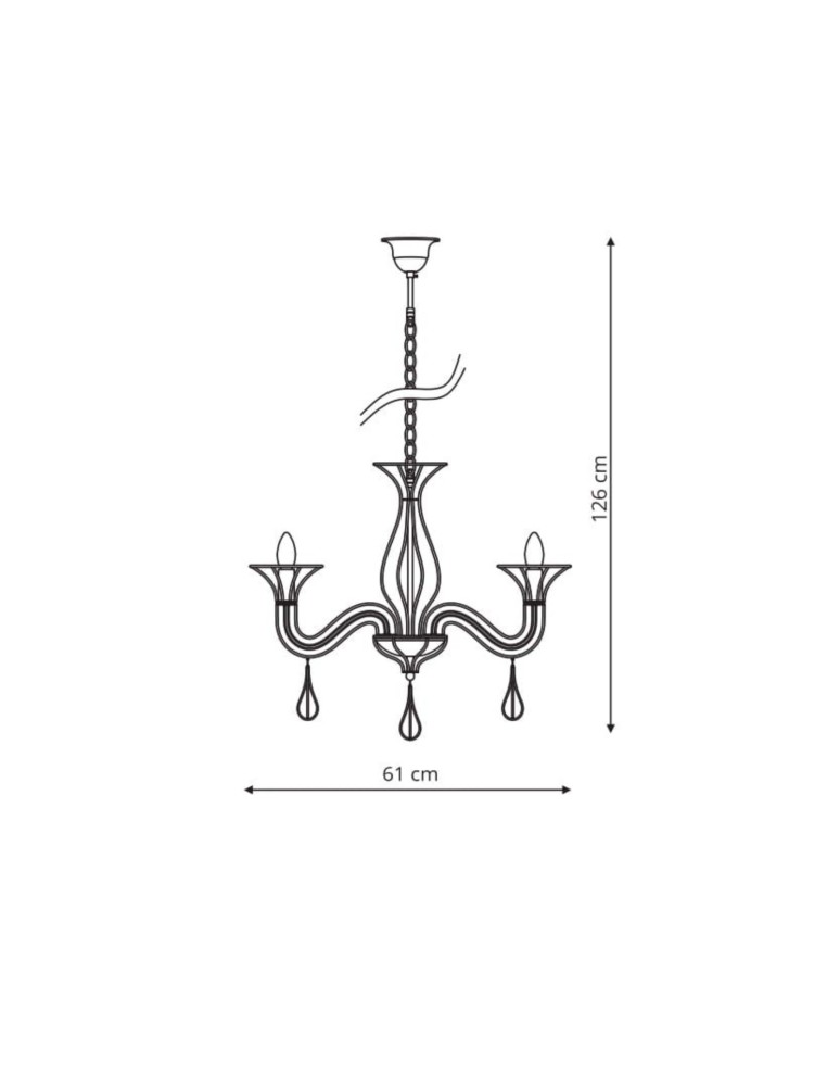Chandelier chandeliers - Light Prestige Tarragona 6 pendant E14 black LP-6756/6P - product kolory-swiatla.pl 5