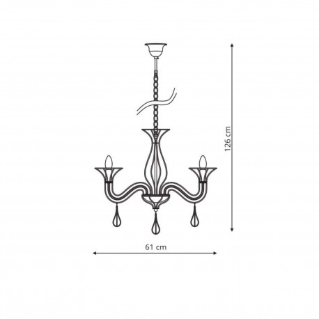 Light Prestige Tarragona 6 wisząca E14 czarny LP-6756/6P