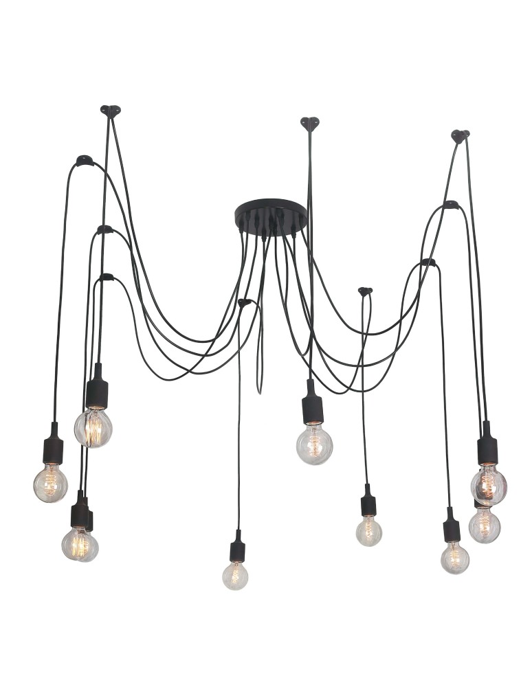 Pendant lamps - Light Prestige Soleto 10 pendant 10xE27 Black LP-90082/10P - product kolory-swiatla.pl 1