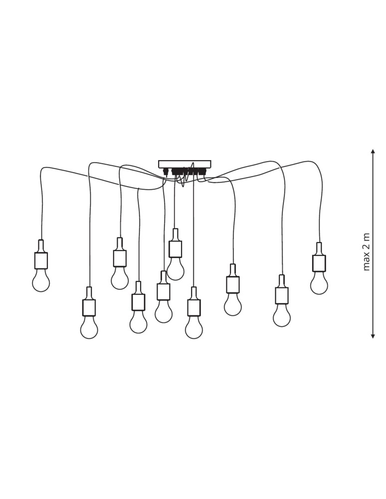Pendant lamps - Light Prestige Soleto 10 pendant 10xE27 Black LP-90082/10P - product kolory-swiatla.pl 3