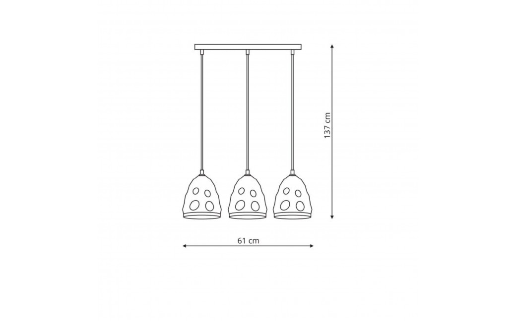 Light Prestige Melt 3 wisząca E27 czarny LP-126/3L