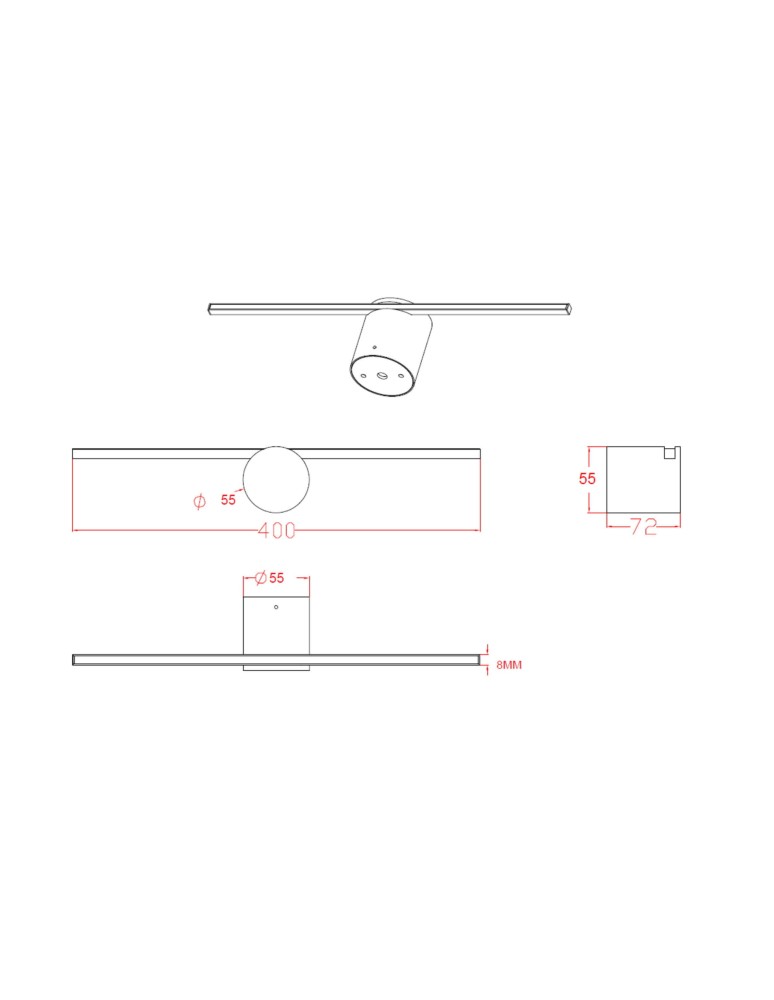 Wall lamps over the mirror - Light Prestige Modern LED wall lamp 6W 800lm 3000K black LP-777/1W M BK - product kolory-swiatla.pl 9