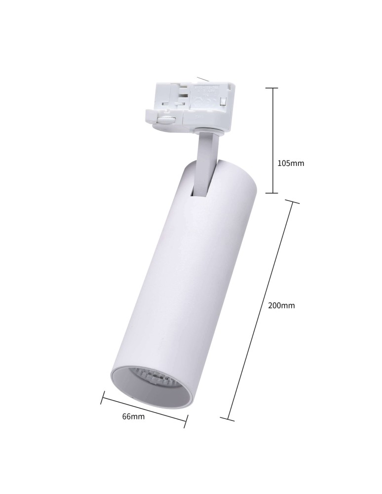Lamps for 3-phase busbars - Light Prestige Magnum spotlight for busbar 3F LED 1x20W white LP-8120/3F WH - product kolory-swiatla.pl 16