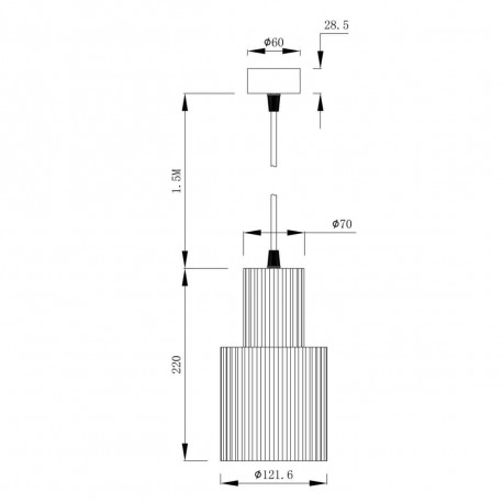 Light Prestige Tokio Lampa wisząca E27 1x60W czarny LP-787/1P L BK