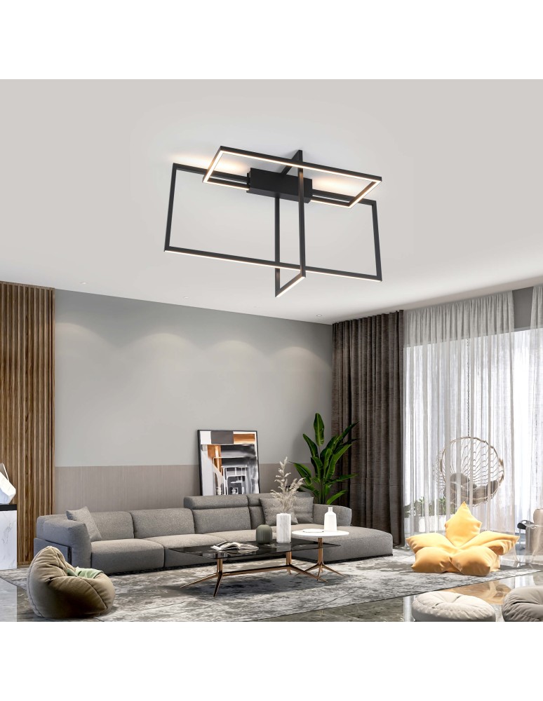Modern ceiling lamps - Light Prestige Frame Plafond LED 60W 3000K 1660lm black LP-980/3D3 BK. - product kolory-swiatla.pl 5