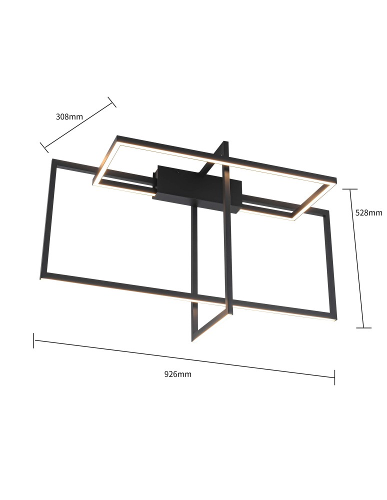 Modern ceiling lamps - Light Prestige Frame Plafond LED 60W 4000K 1660lm black LP-980/3D4 BK. - product kolory-swiatla.pl 3