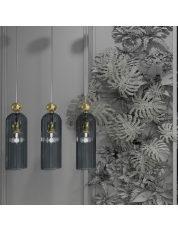 Light Prestige Piega pendant lamp E14 1x40W smoked/gold LP-939/1P smoked - product 2