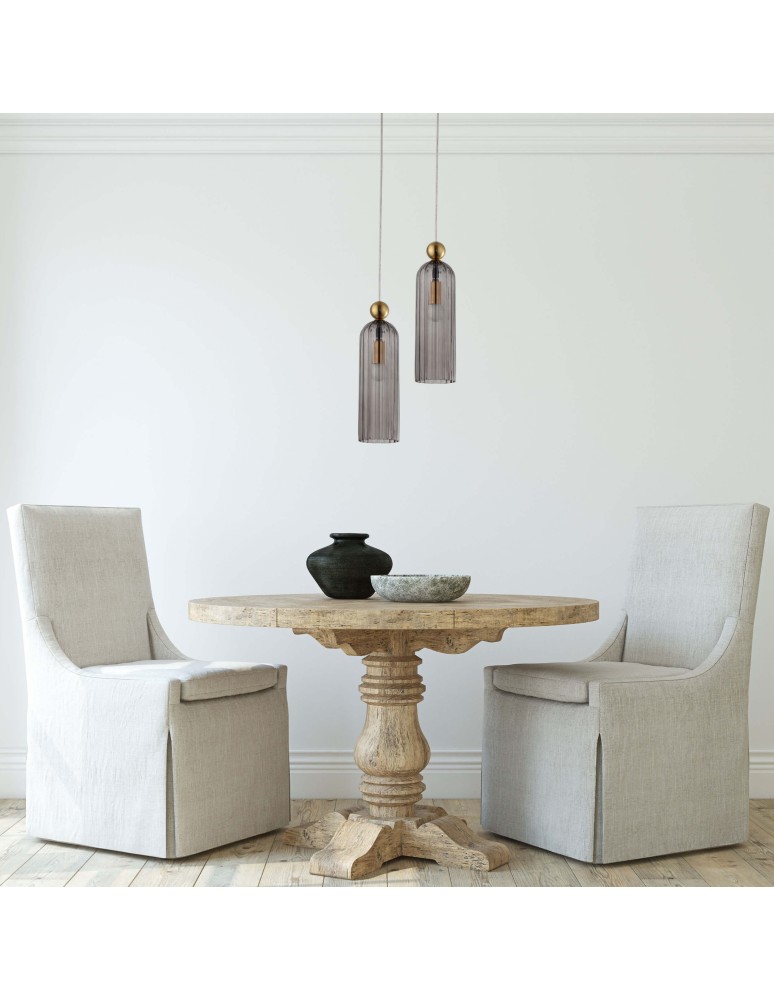 Single pendant lamps - Light Prestige Piega pendant lamp E14 1x40W smoked/gold LP-939/1P smoked - product kolory-swiatla.pl 7