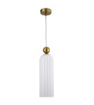 Single pendant lamps - Light Prestige Piega pendant lamp E14 1x40W white/gold LP-939/1P white - product 1
