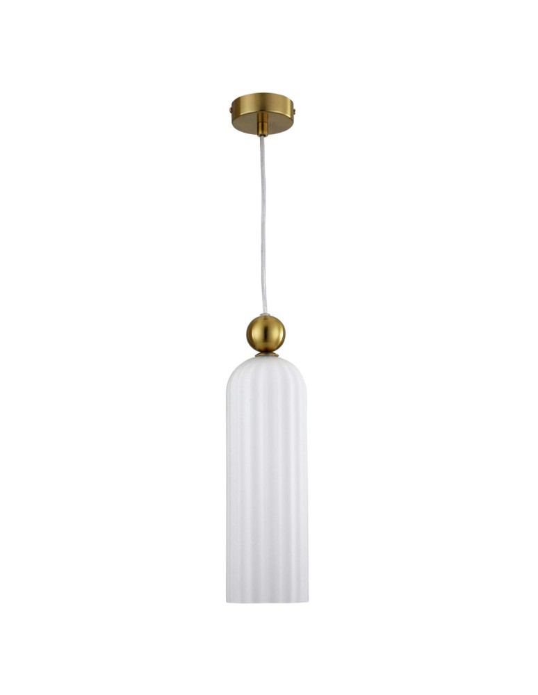 Single pendant lamps - Light Prestige Piega pendant lamp E14 1x40W white/gold LP-939/1P white - product kolory-swiatla.pl 1